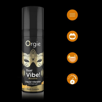 Smagsbar Vibrerende Gel – Orgie Dual Vibe Piña Colada fra Sadistenstoolbox