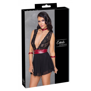 Bondage Babydoll med Manchetter og Halsbånd – Cottelli fra Sadistenstoolbox