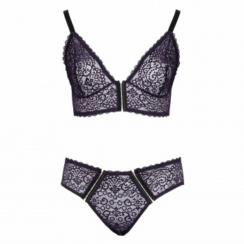 Plus Size Blonde Bralette med Brief Trusse i Lilla fra Sadistenstoolbox