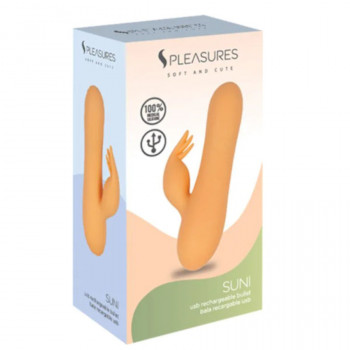 Mini Rabbitvibrator – 14 cm – Soft & Cute SUNI Peach fra Sadistenstoolbox