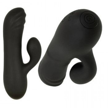 Mini Rabbitvibrator – Rillet Spids – Soft & Cute DEXI Black fra Sadistenstoolbox