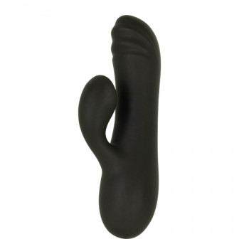 Mini Rabbitvibrator – Rillet Spids – Soft & Cute DEXI Black fra Sadistenstoolbox