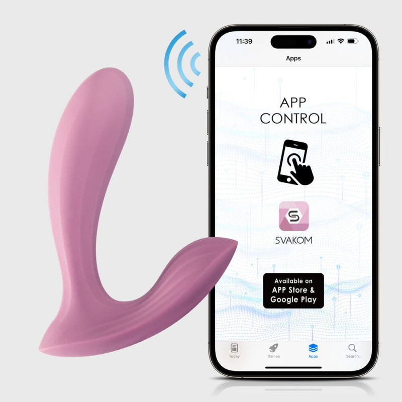 Bærbar App-vibrator til Klitoris og G-punkt – Svakom Erica fra Sadistenstoolbox