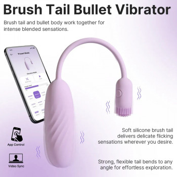 Bullet Vibrator med Børstehale og App – Svakom Plume fra Sadistenstoolbox