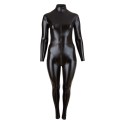 Plus Size Wetlook Catsuit – 2-vejs Lynlås – Sort fra Sadistenstoolbox