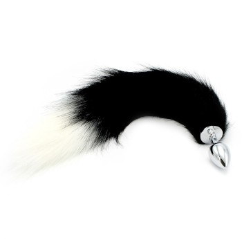 Steel Buttplug S Fox Tail Black fra Sadistenstoolbox